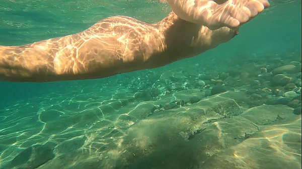 Risky Fucked swim girl underwater  Public anal and pussy fuck on the beach JessiJek